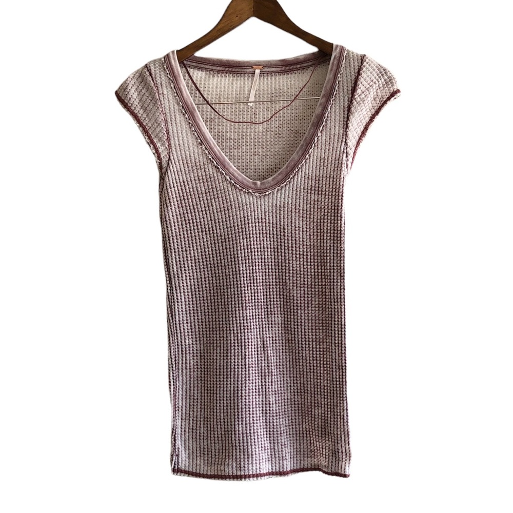 Free People Arthur Soft Strechy Scoop Neck Short Sleeve Tee Shirt Top